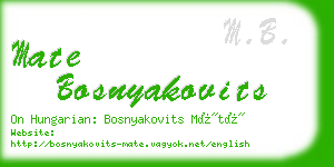 mate bosnyakovits business card